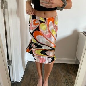 Emilio Pucci silk slip midi skirt
